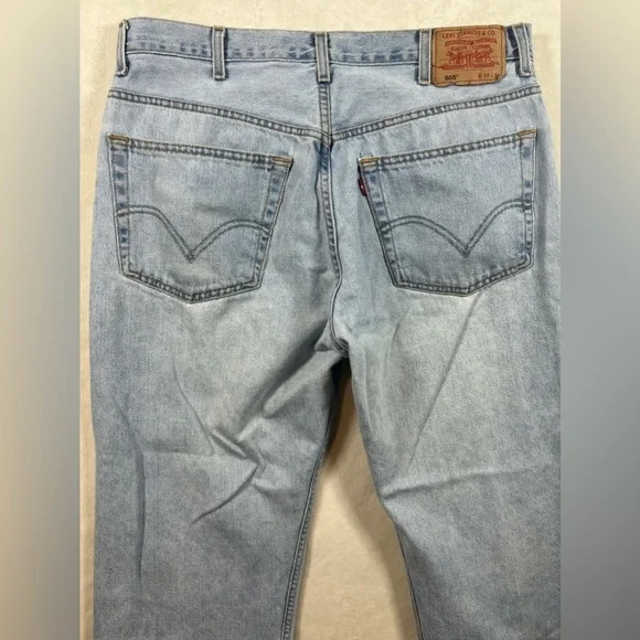 Levi’s 505 Regular Fit Light Wash 38W 34L Vintage Retro Jeans Washed